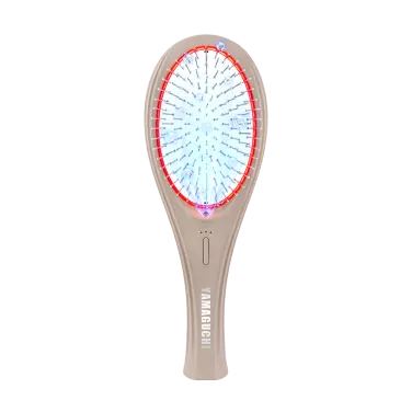 Массажная расческа с миостимуляцией Yamaguchi EMS Hair Brush Сappuccino